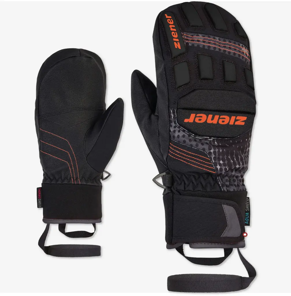 LURON AS® PR MITTEN JR NOIRE/ORANGE POP